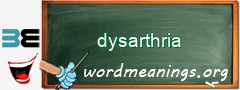 WordMeaning blackboard for dysarthria